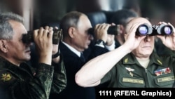 Сергей Шойгу, Владимир Путин и Олег Салюков, сентябрь 2022 года