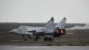 Russia -- A MiG-31 fighter jet during a joint military drill at Privolzhsky airfield, Astrakhan region, March 31, 2016